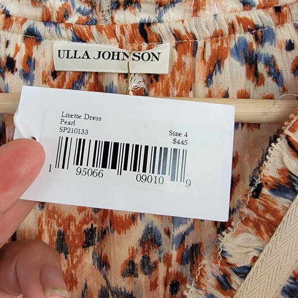 Ulla Johnson Lisette Dress Pearl Floral Wrap Ruffle Midi New With Tag Size 4 - Picture 8 of 10